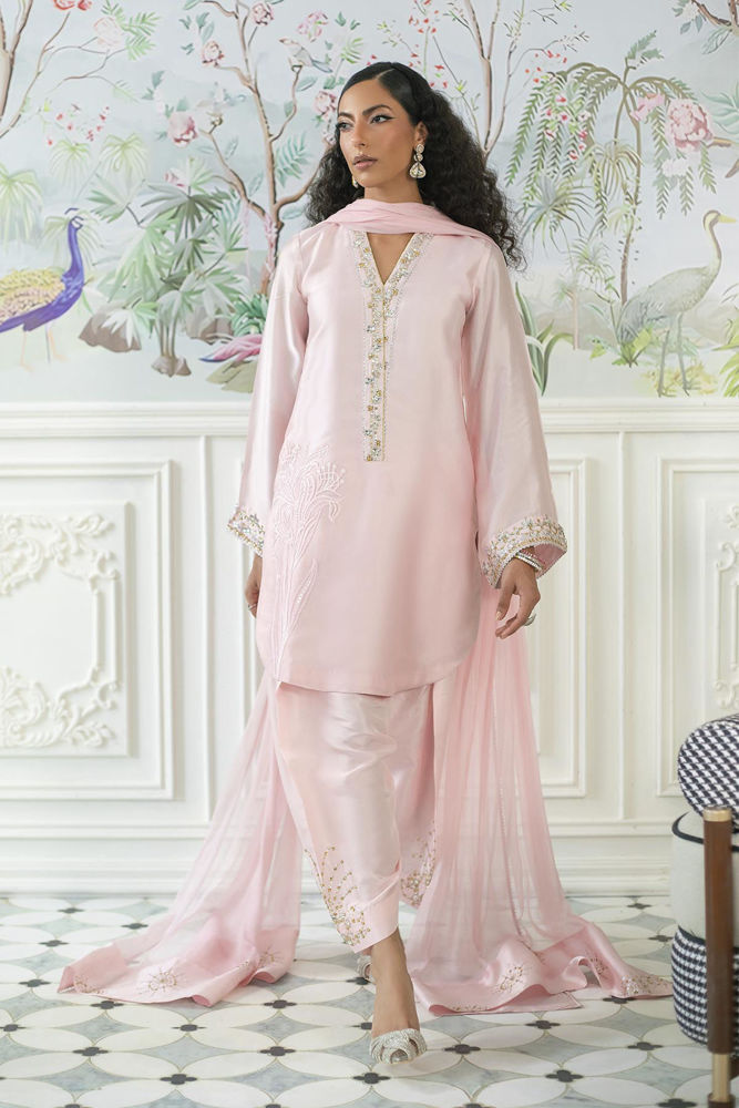 Melanie Rose Pink - Shirt And Dupatta