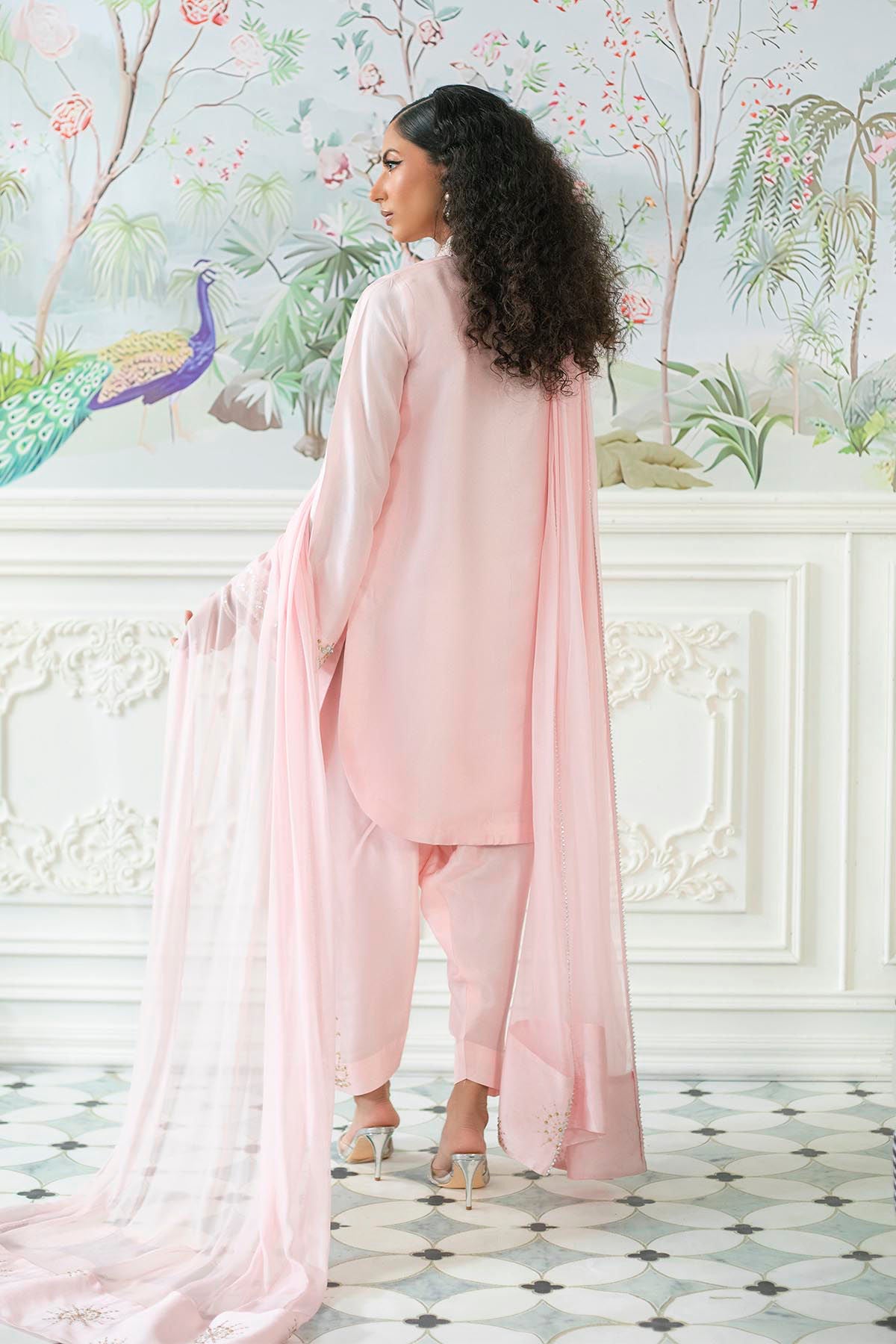 Melanie Rose Pink - Shirt And Dupatta