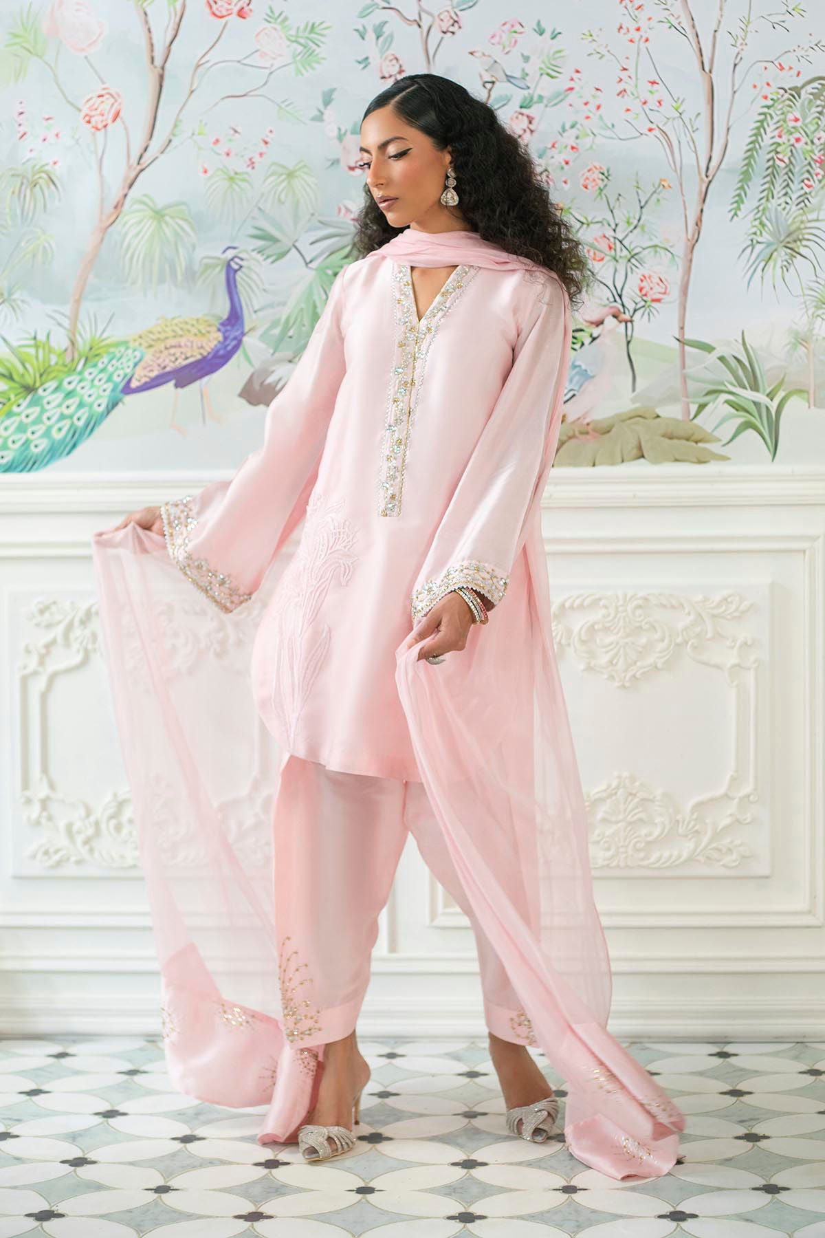 Melanie Rose Pink - Shirt And Dupatta