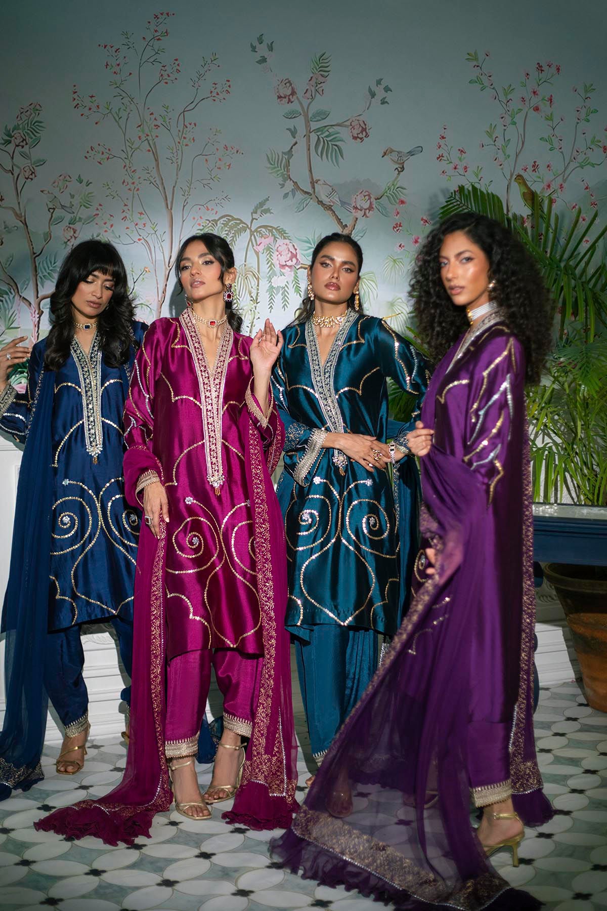 Izali Cranberry- Shirt, Pants And Dupatta