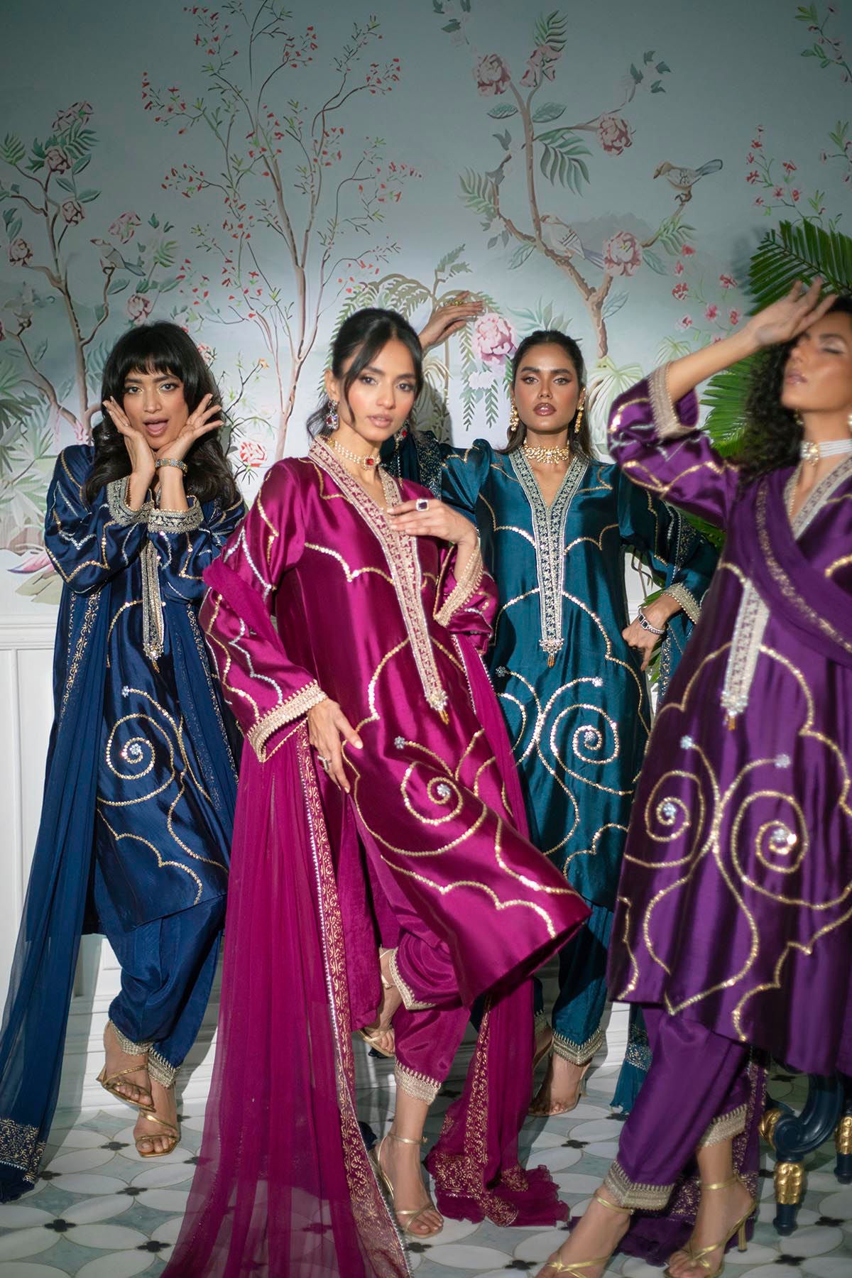 Izali Cranberry- Shirt, Pants And Dupatta