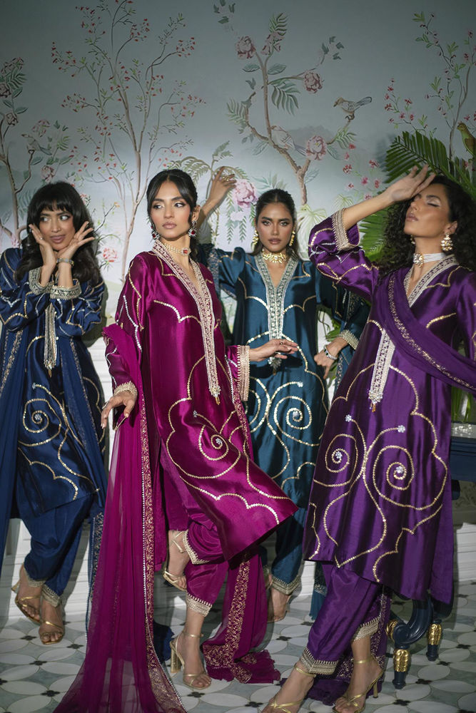 Izali Deep Teal- Shirt, Pants And Dupatta