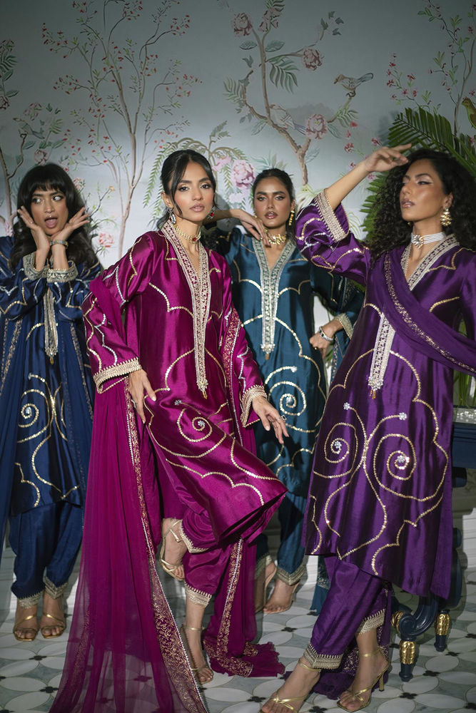 Izali Deep Teal- Shirt, Pants And Dupatta