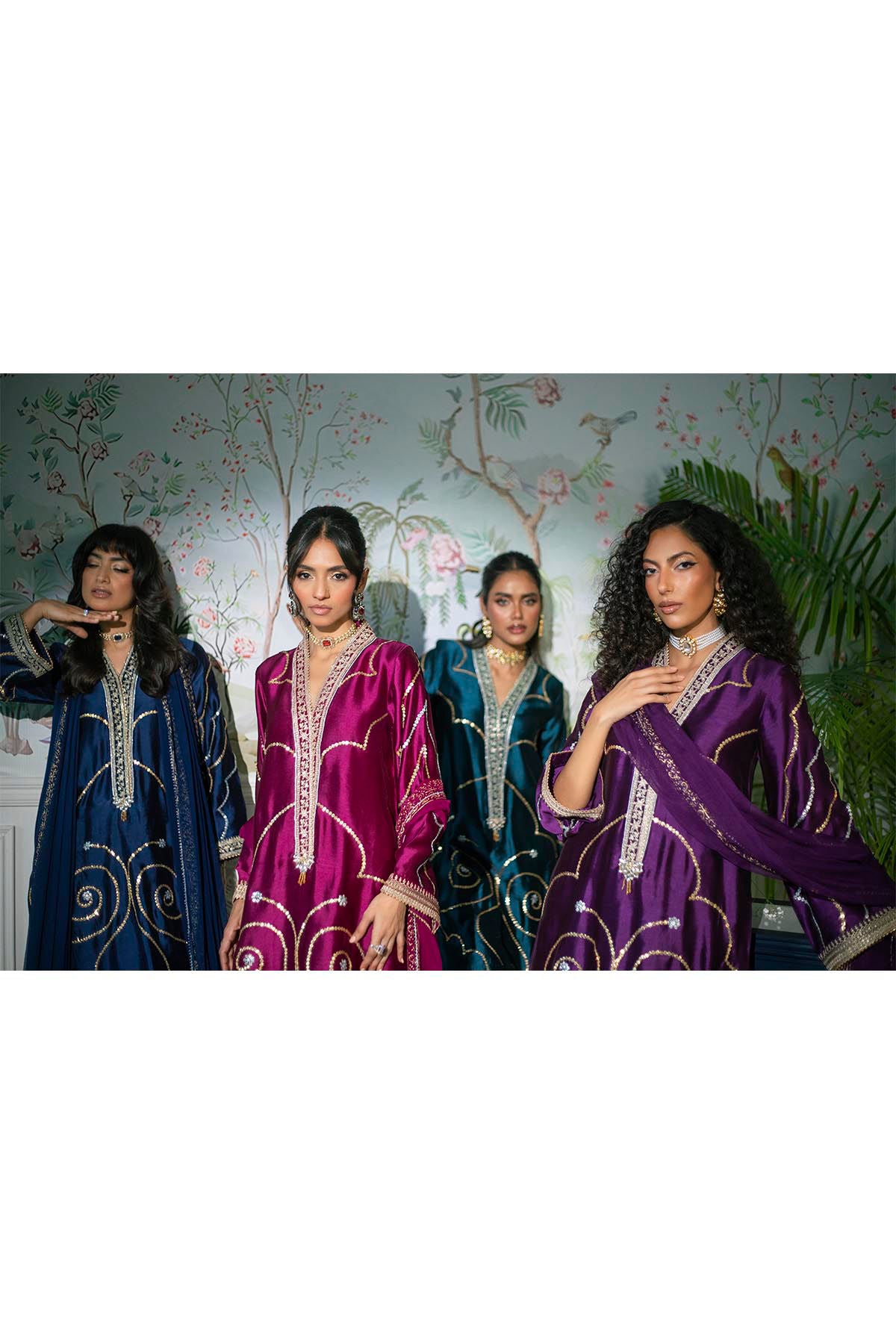 Izali Deep Teal- Shirt, Pants And Dupatta