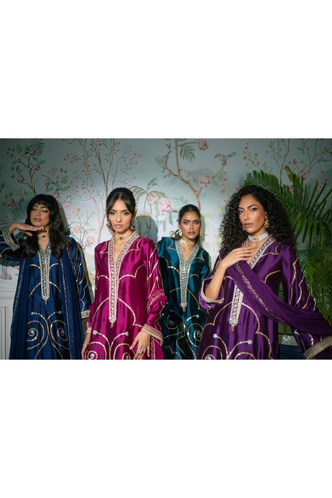 Izali Deep Teal- Shirt, Pants And Dupatta
