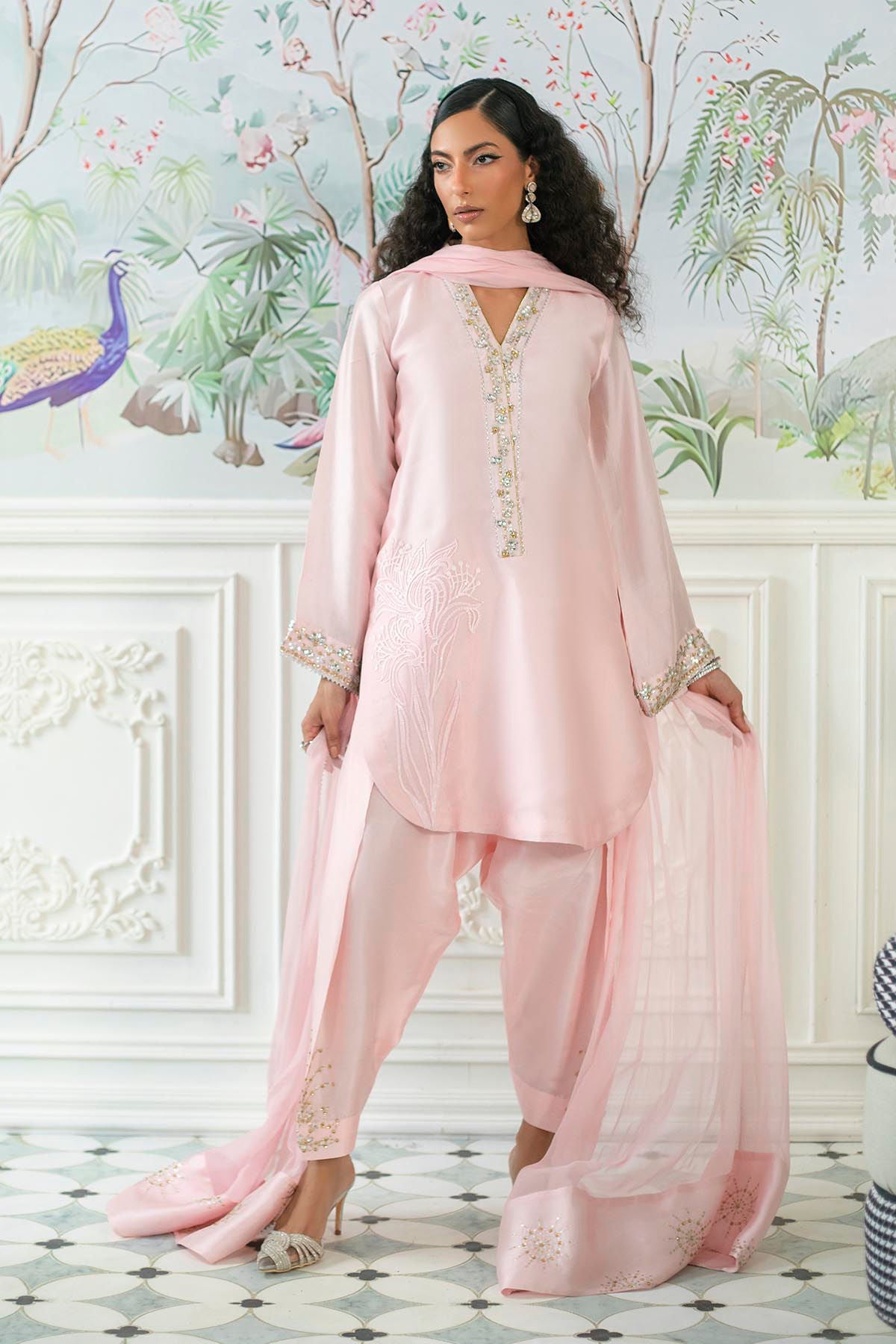Melanie Rose Pink - Shirt And Dupatta