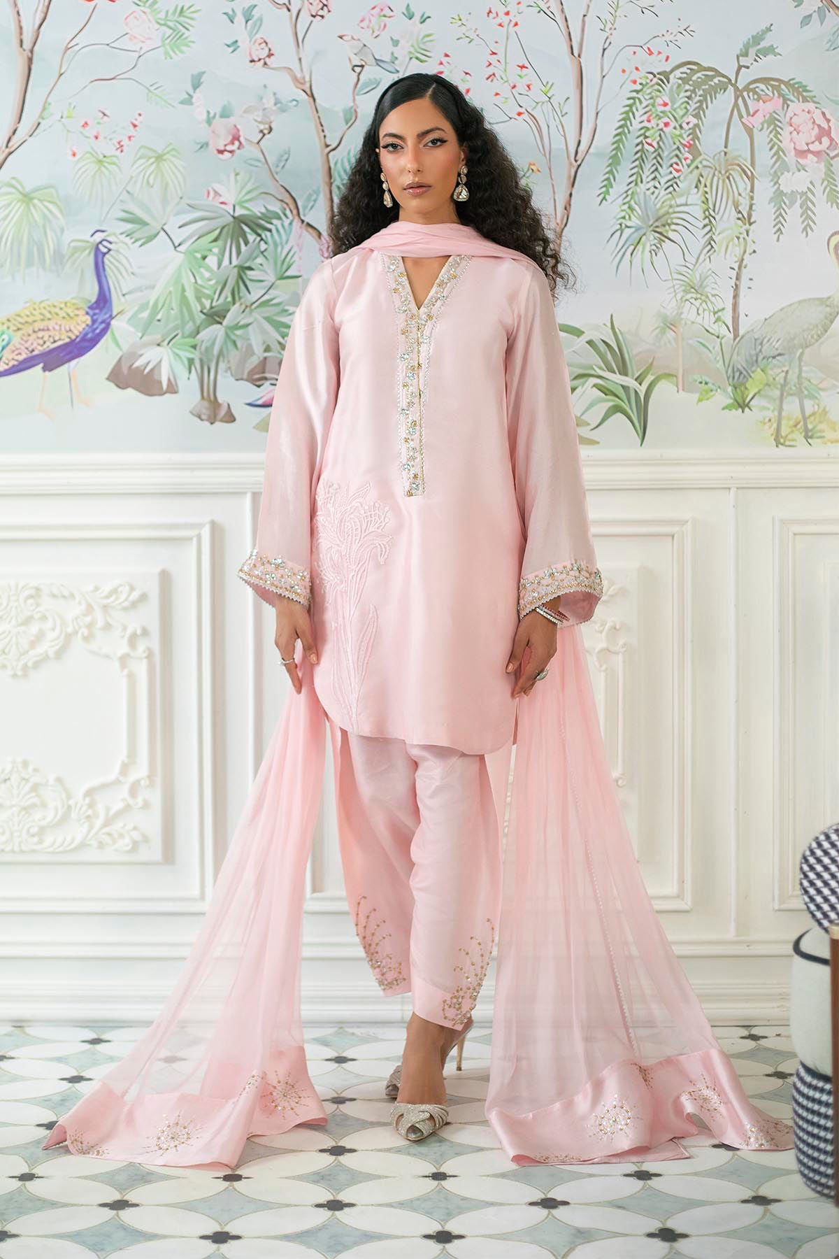 Melanie Rose Pink - Shirt And Dupatta