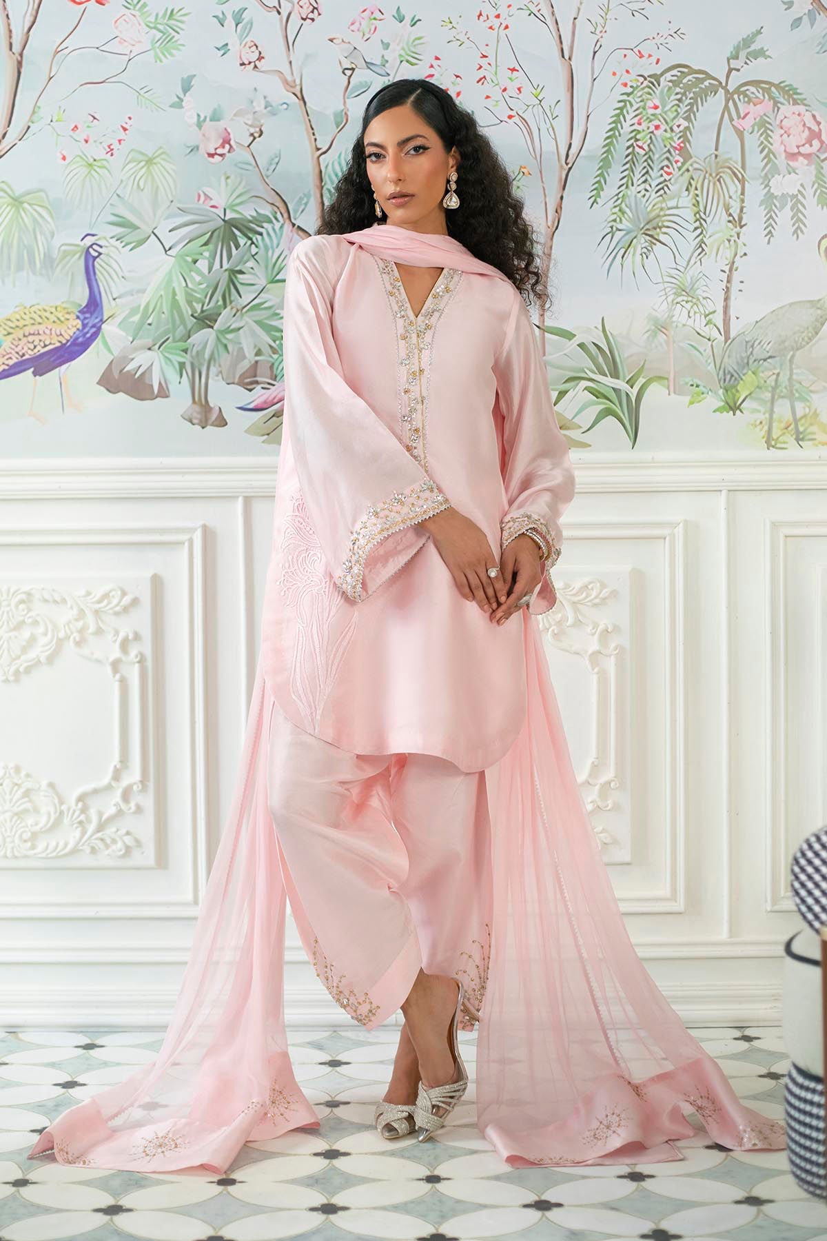 Melanie Rose Pink - Shirt And Dupatta