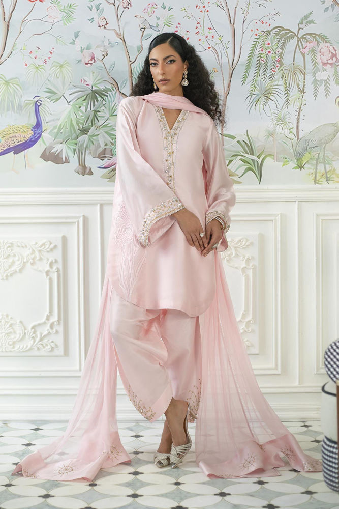 Melanie Rose Pink - Shirt And Dupatta