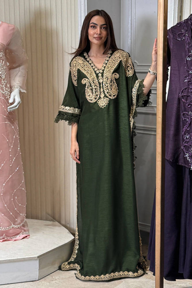Gold Forest Kaftan with Pants