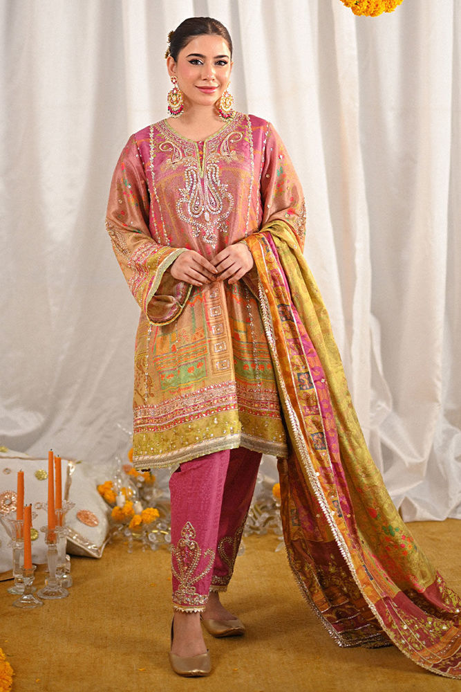AJUW-18 EMBROIDERED VISCOSE 3 Pcs