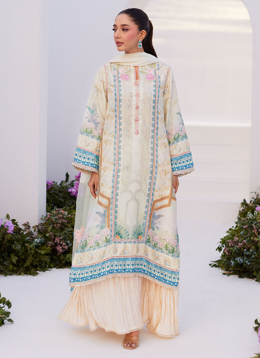 Turkish Aqua Shirt And Dupatta
