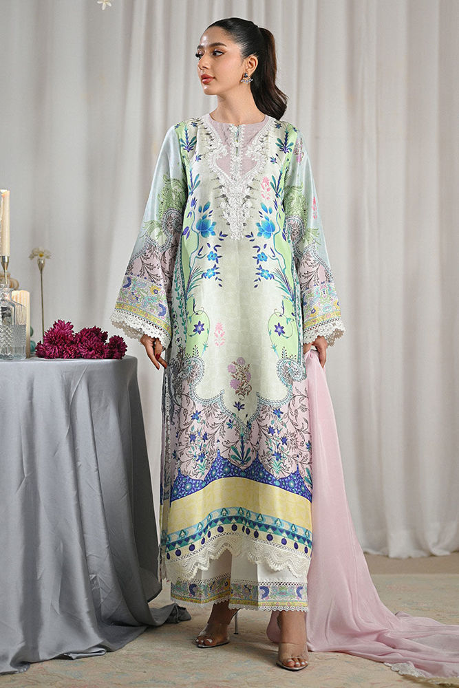 DU-3142 - LIME -  PRINTED LAWN - 3PCS