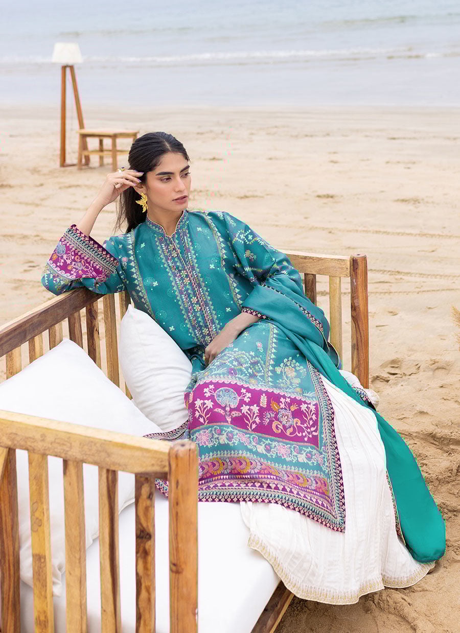 Oceana Teal Shirt And Dupatta
