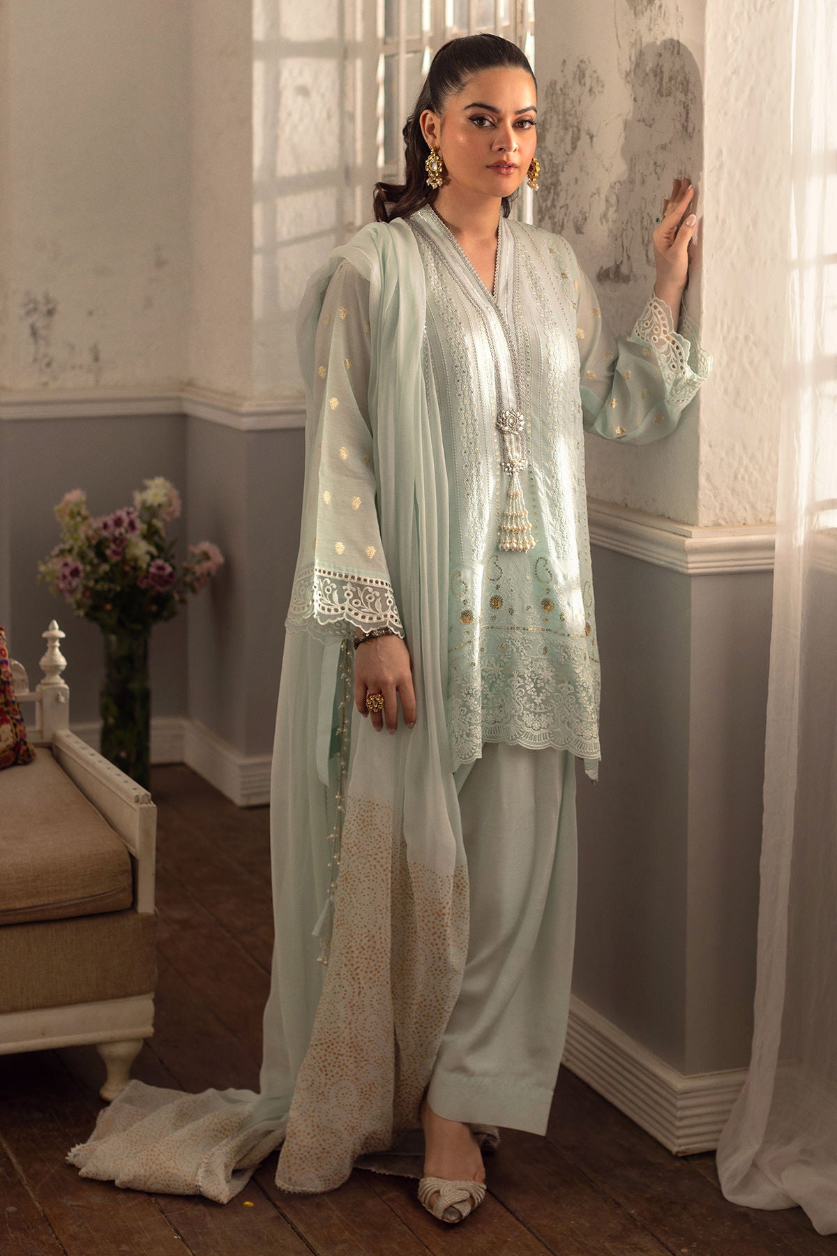 Aqs ( Shirt, Pants And Dupatta)
