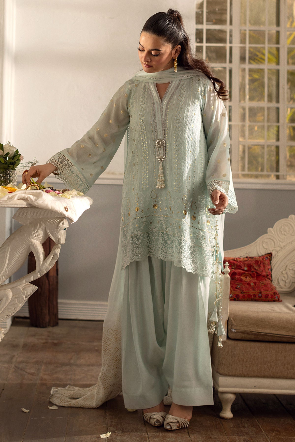 Aqs ( Shirt, Pants And Dupatta)