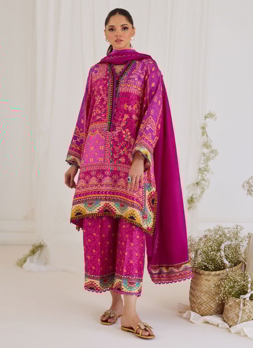 Ligia Plum Shirt And Dupatta