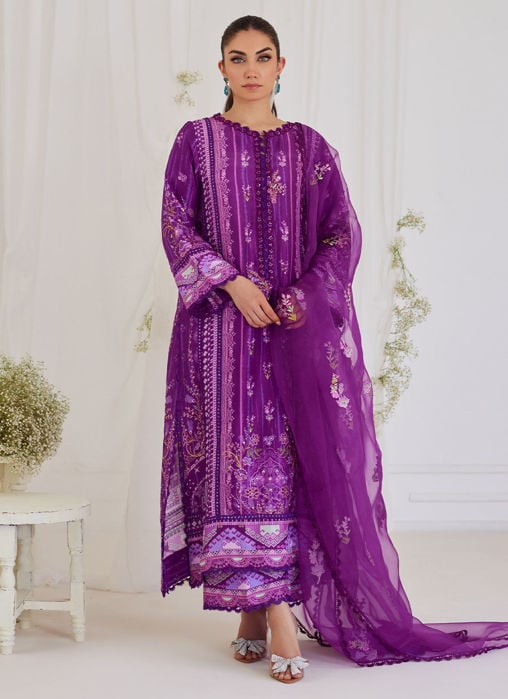 Luz Magenta Shirt And Dupatta