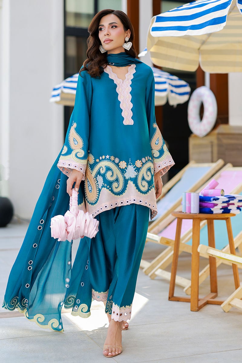 Mavi Shirt and Dupatta