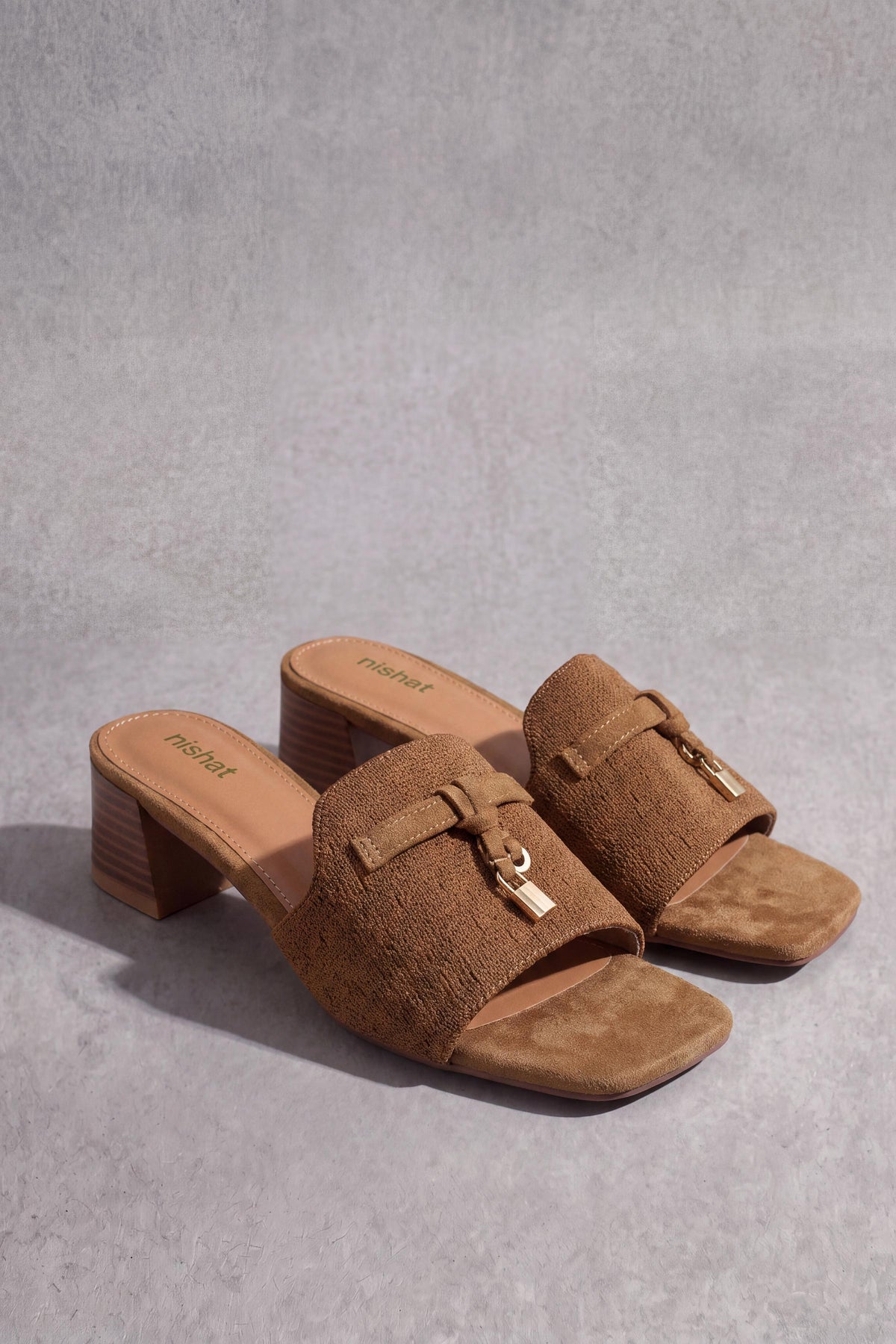 Camel Block Heels-1717532929