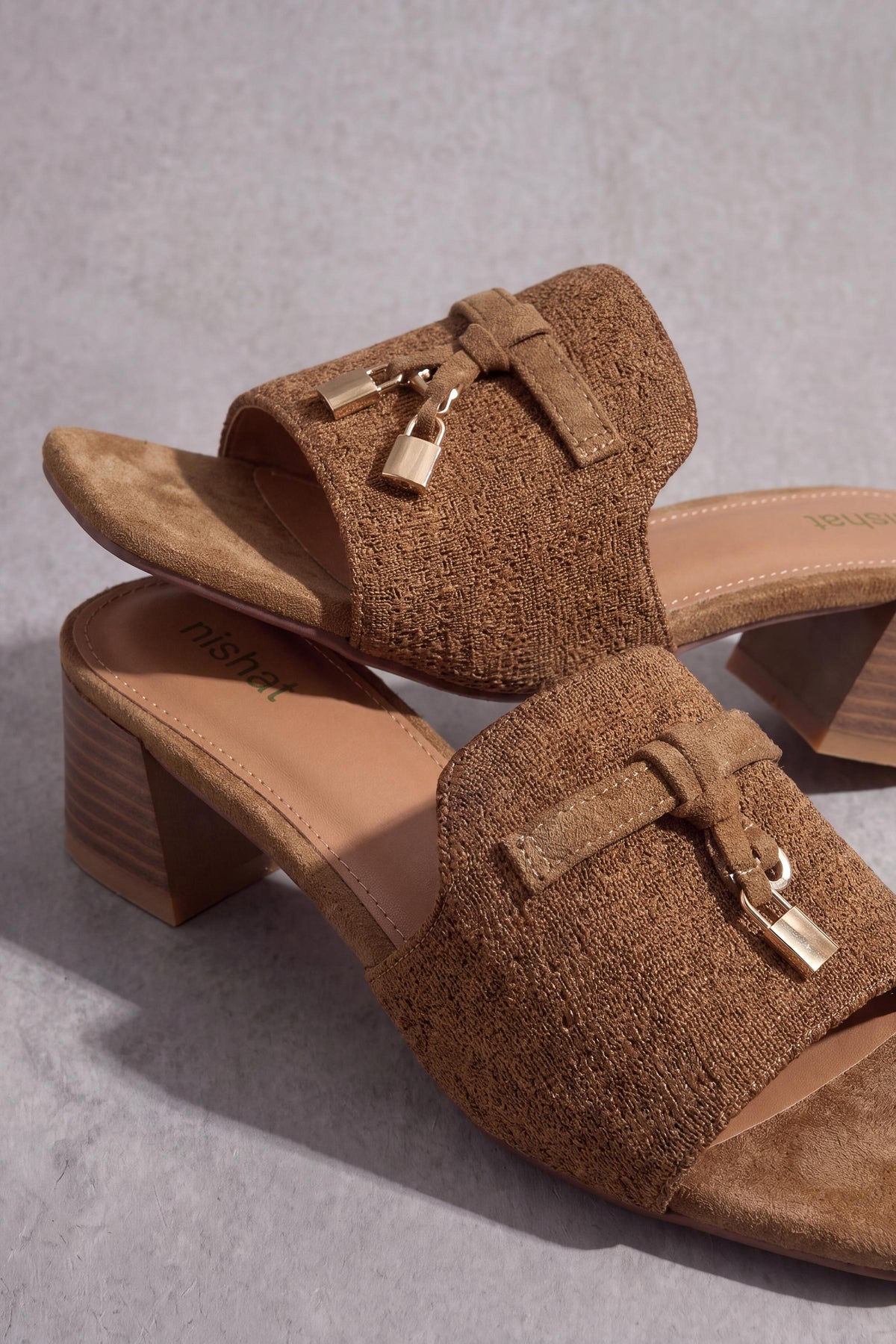Camel Block Heels-1717532929