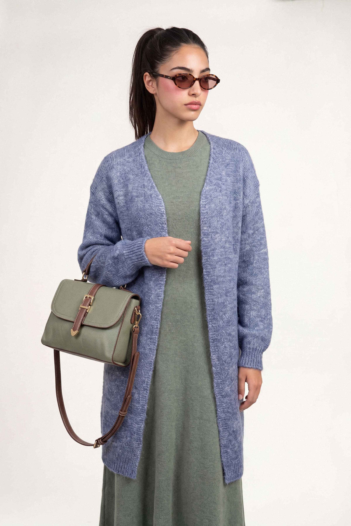 Blue Long Sweater-1719000108