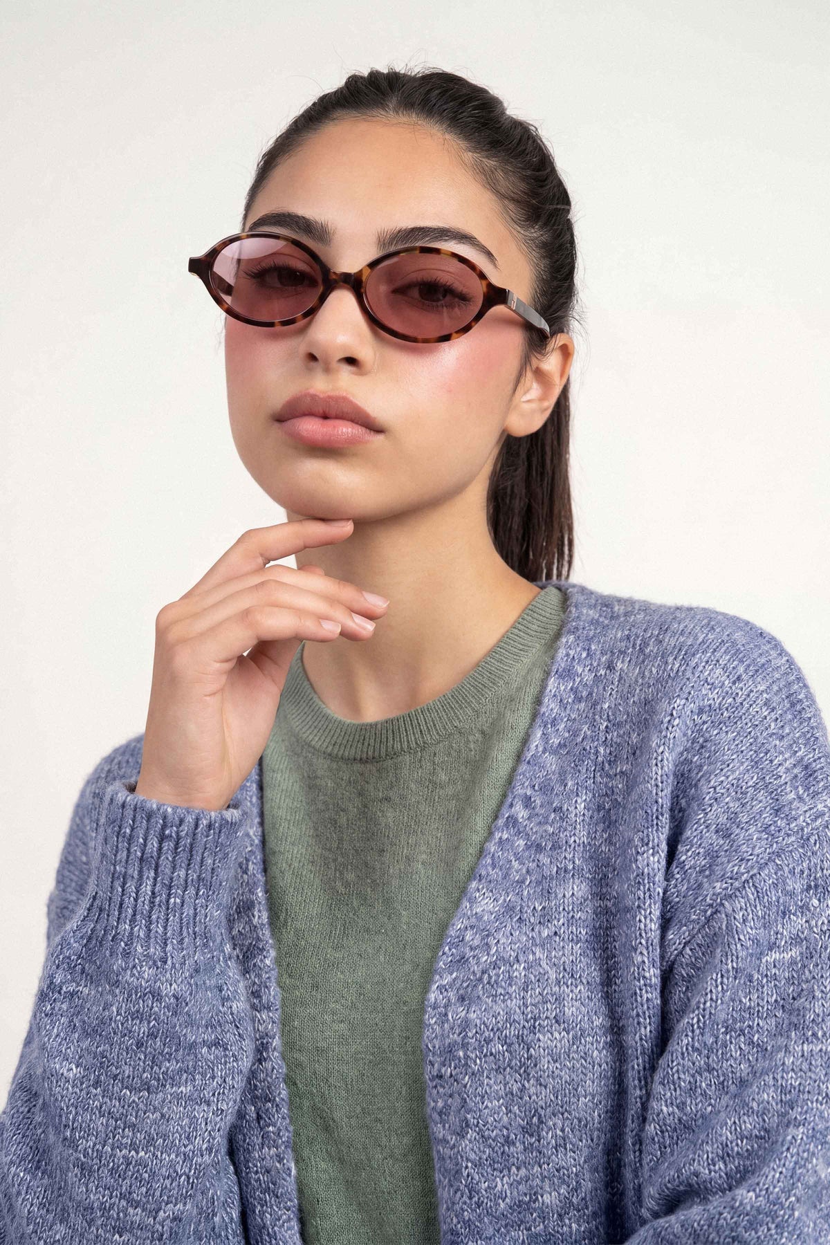 Blue Long Sweater-1719000108