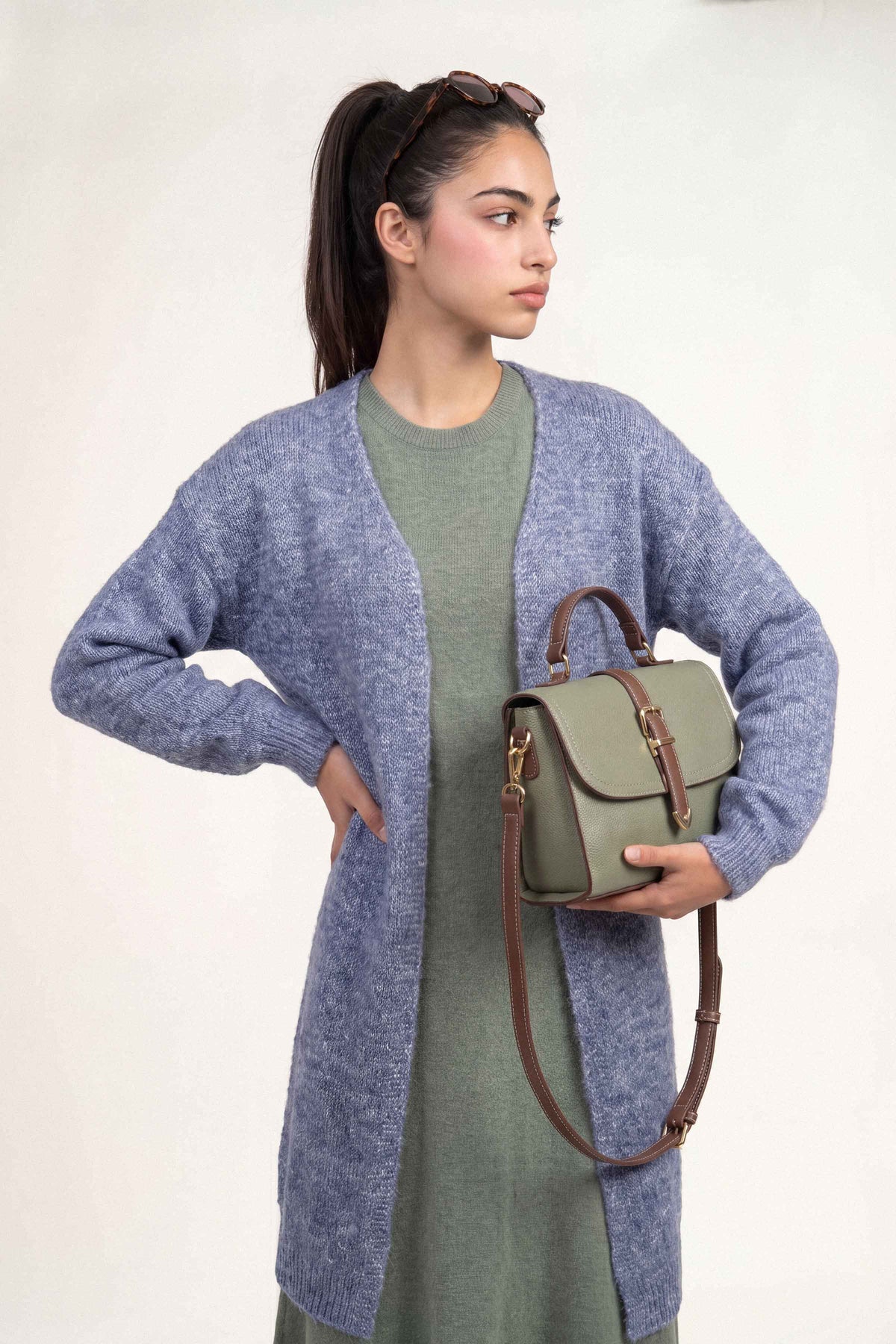 Blue Long Sweater-1719000108