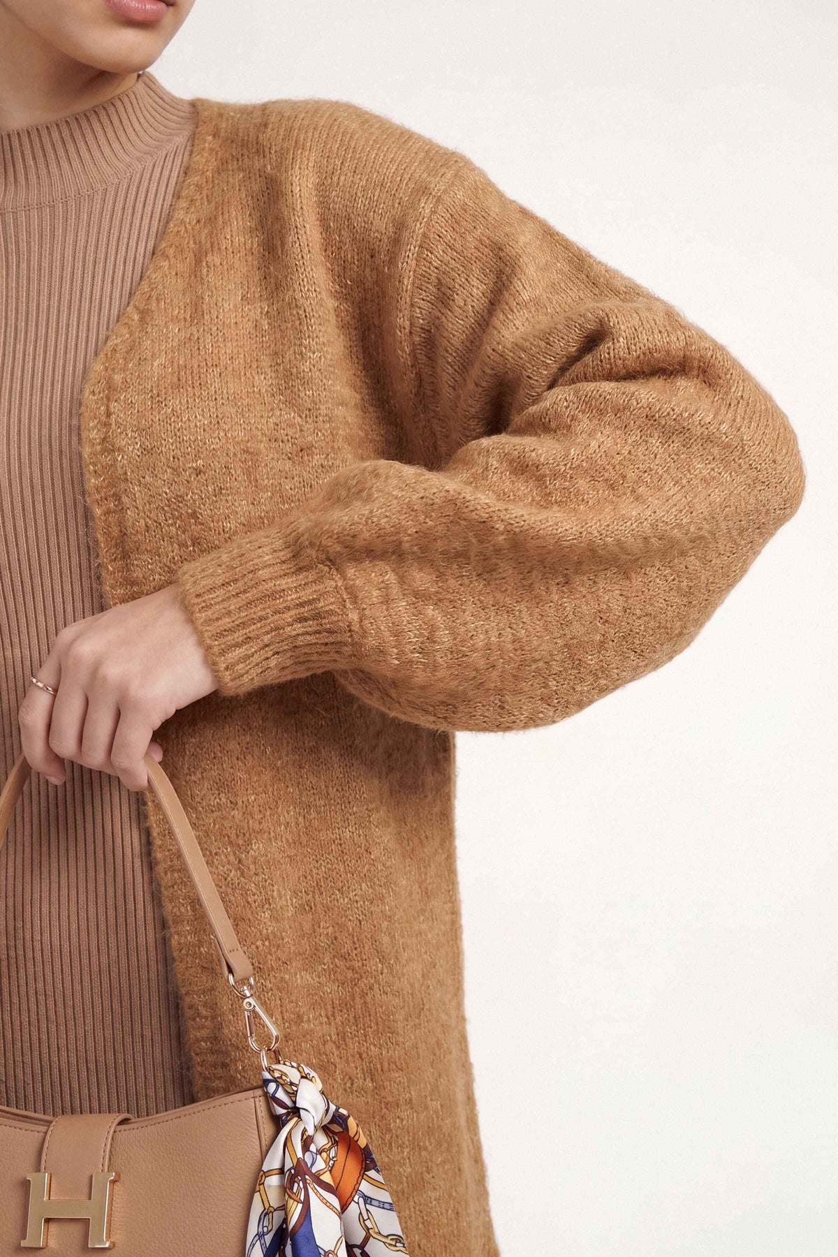 Camel Long Sweater-1719000129