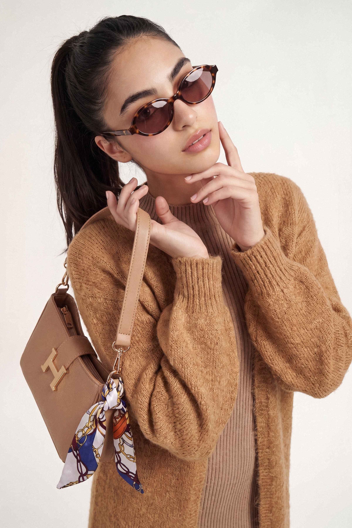Camel Long Sweater-1719000129