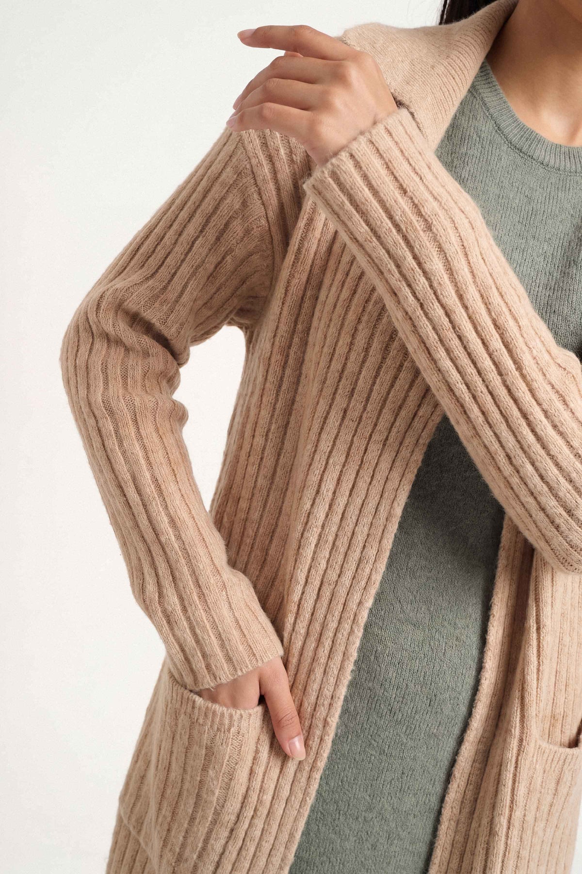 Light Beige Long Sweater-1719020118
