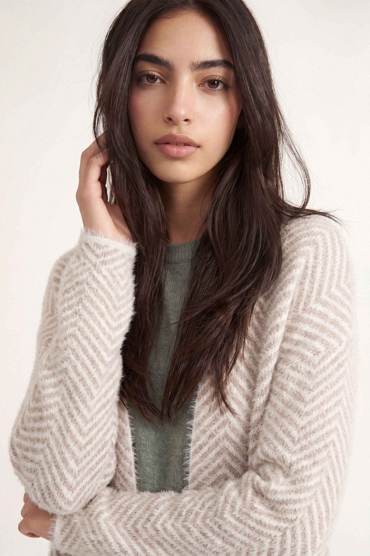 Beige Long Sweater-1719030118