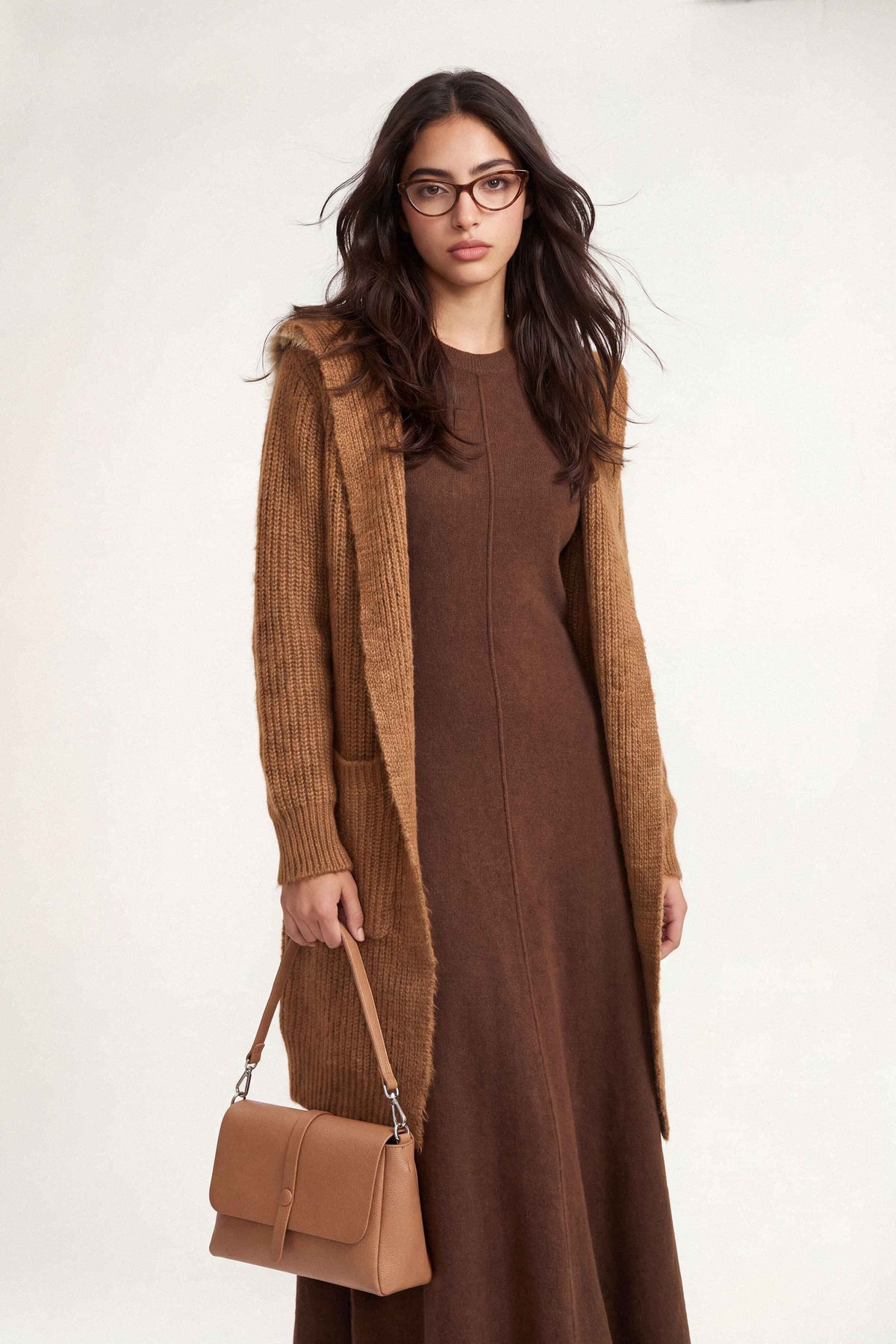 Khaki Long Sweater-1719040130