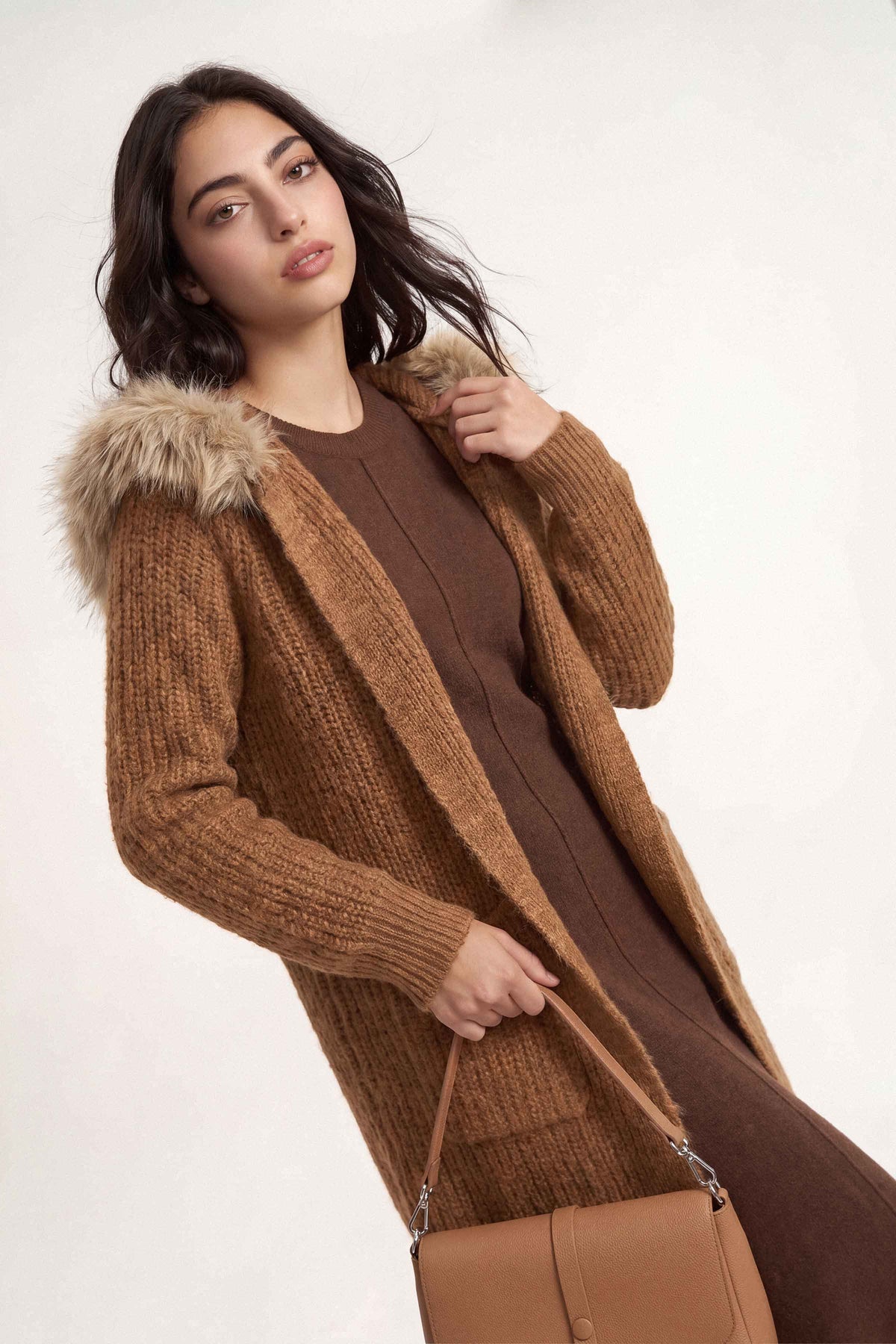 Khaki Long Sweater-1719040130