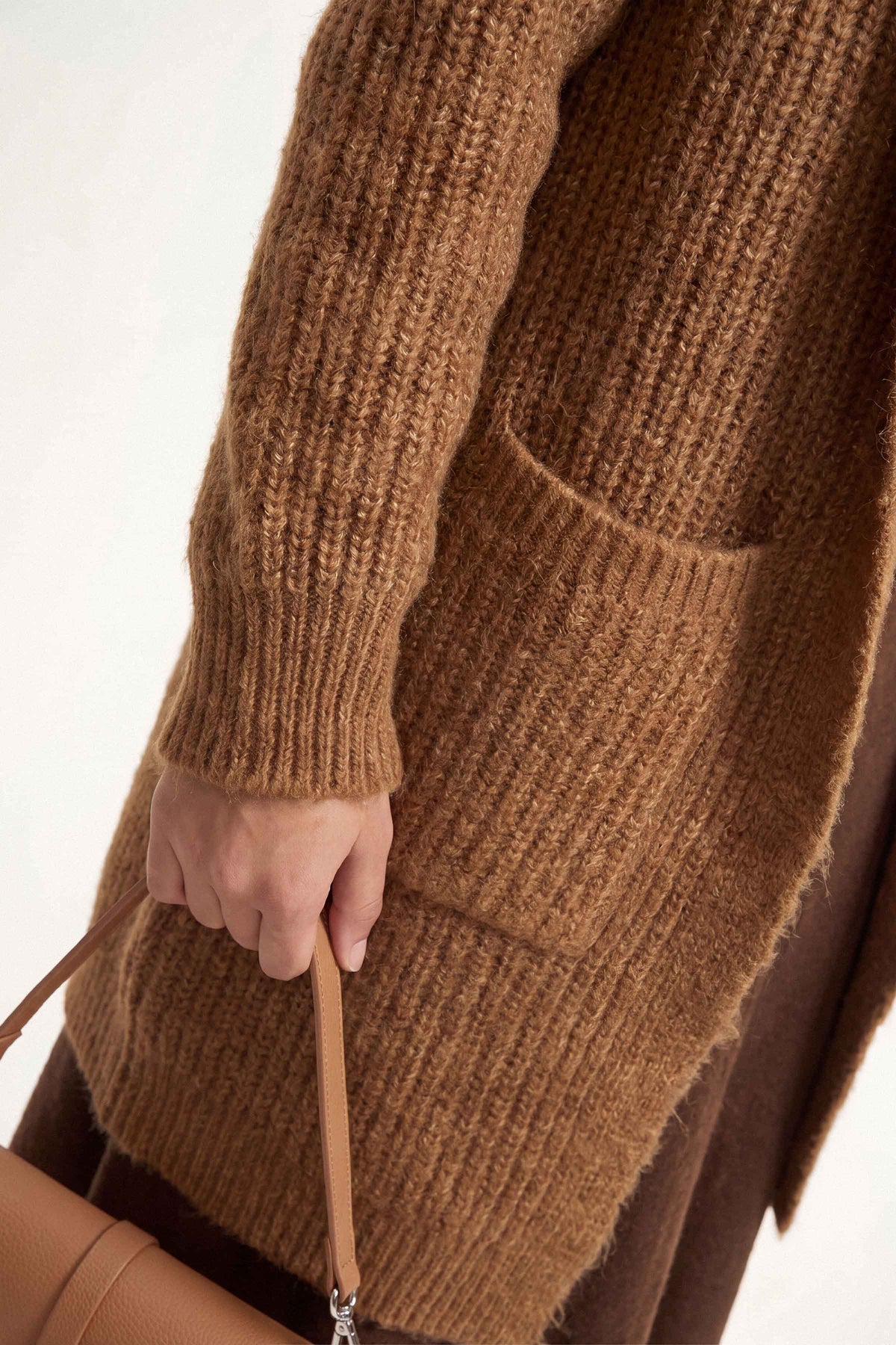 Khaki Long Sweater-1719040130