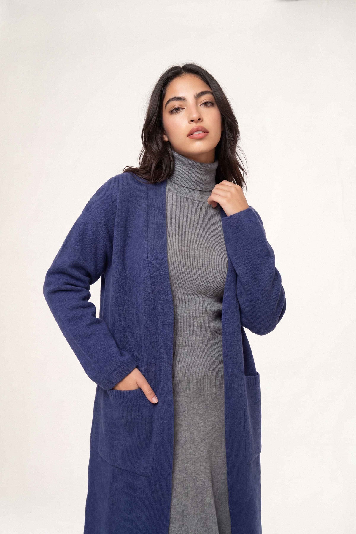 Navy Long Sweater-1719060121