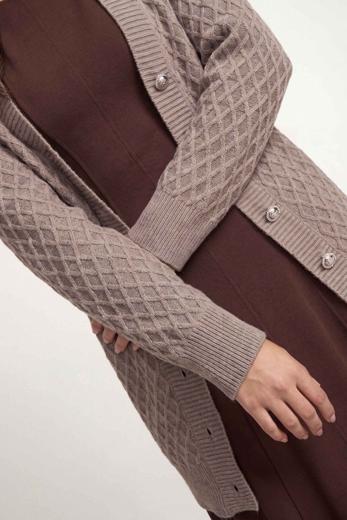 Beige Long Sweater-1719090118