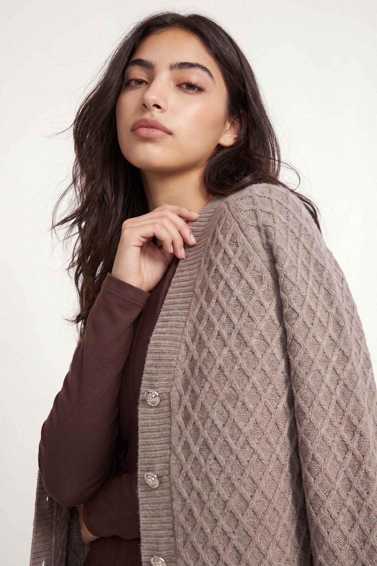 Beige Long Sweater-1719090118