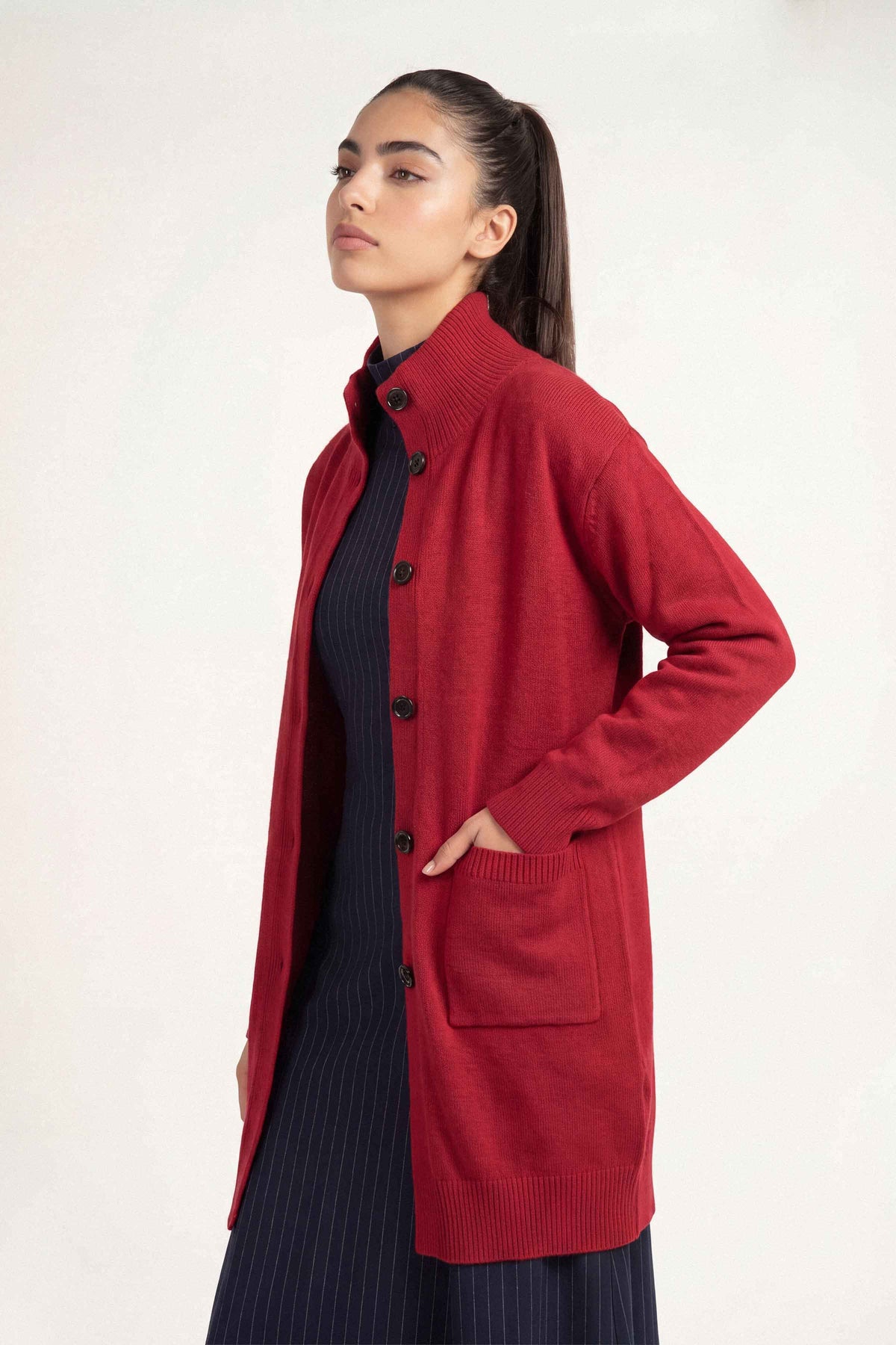 Maroon Long Sweater-1719100122