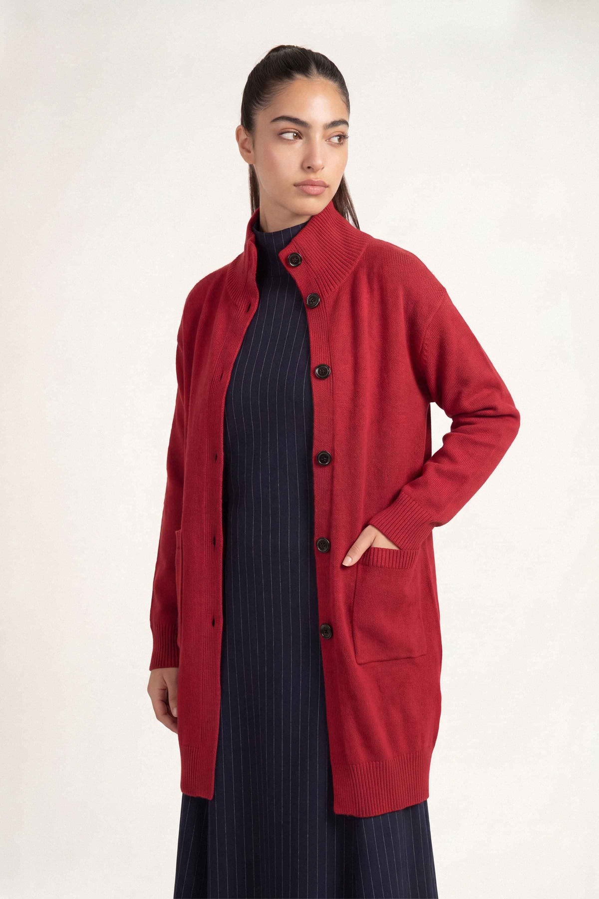 Maroon Long Sweater-1719100122