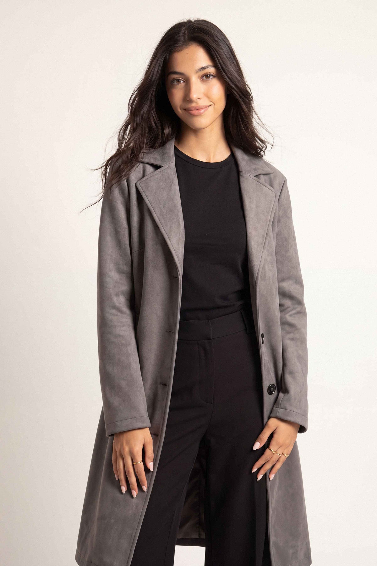 Dark Grey Long Coat-1719710120