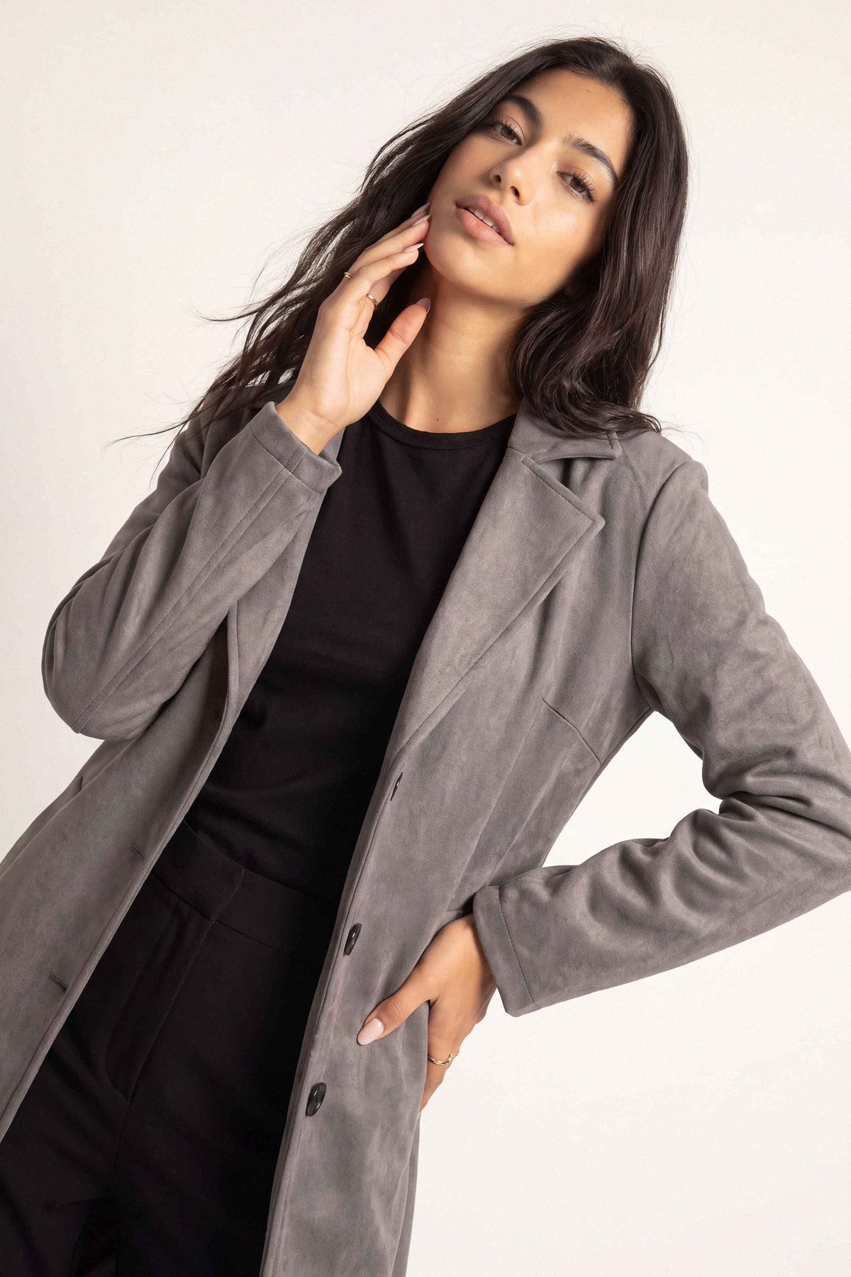 Dark Grey Long Coat-1719710120