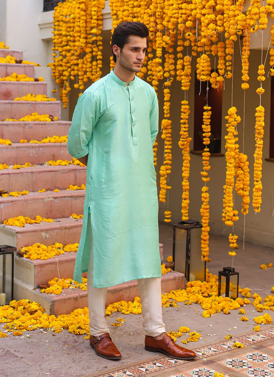 Logan Aqua Kurta For Men