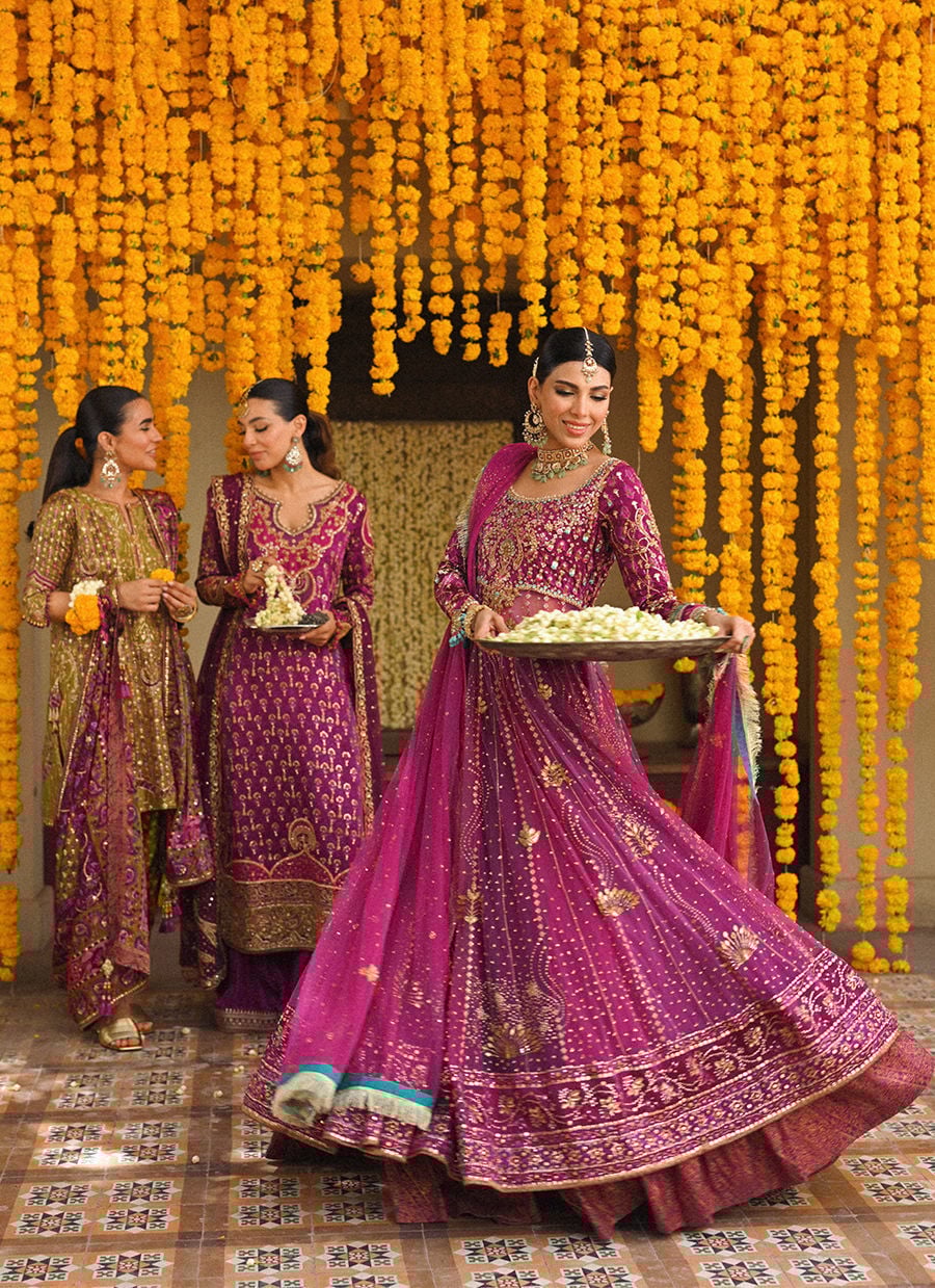 Merryn Aubergine Hand Embellished Shirt With Crushed Dhakha