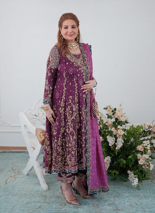 Klara Magenta Pink Panelled Shirt With Shalwar