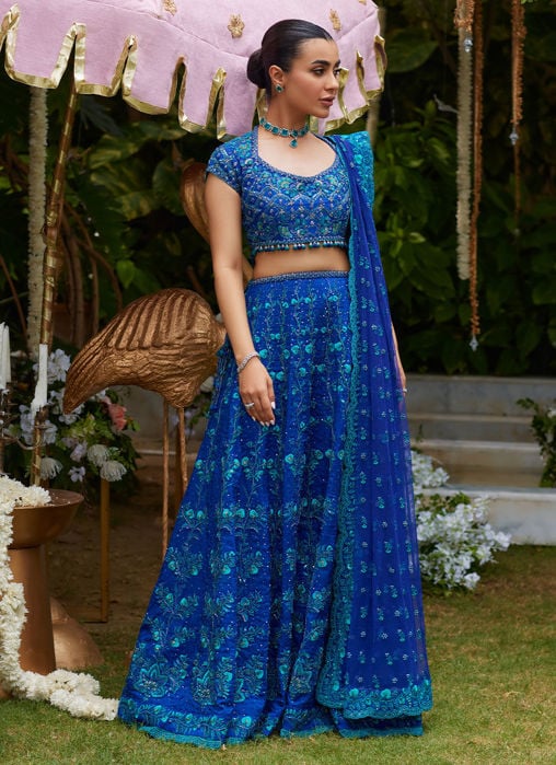 Miral Teal Lehenga Choli
