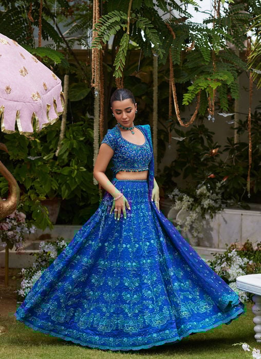 Miral Teal Lehenga Choli