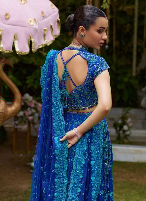 Miral Teal Lehenga Choli