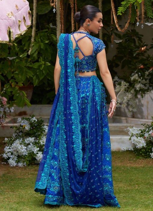 Miral Teal Lehenga Choli