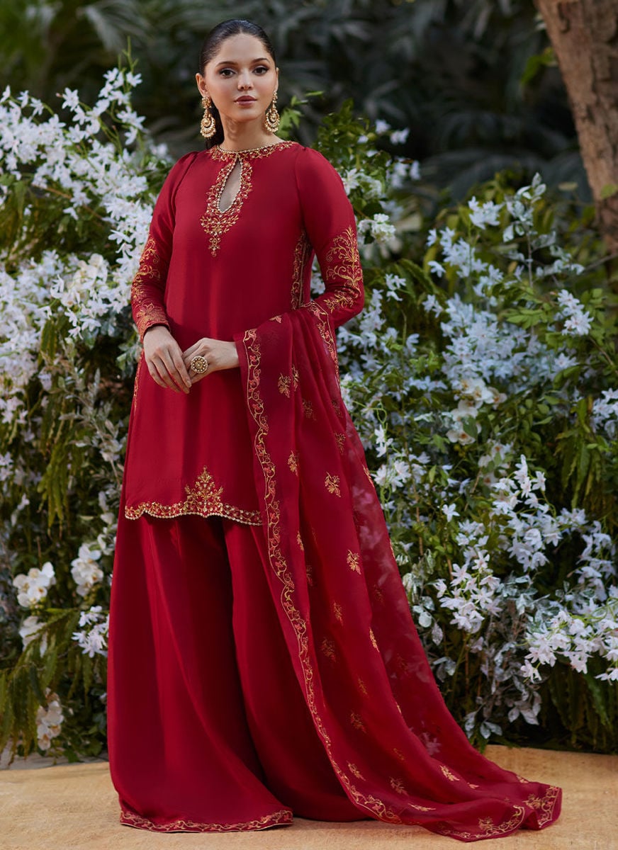 Guzayn Scarlett Shirt And Dupatta